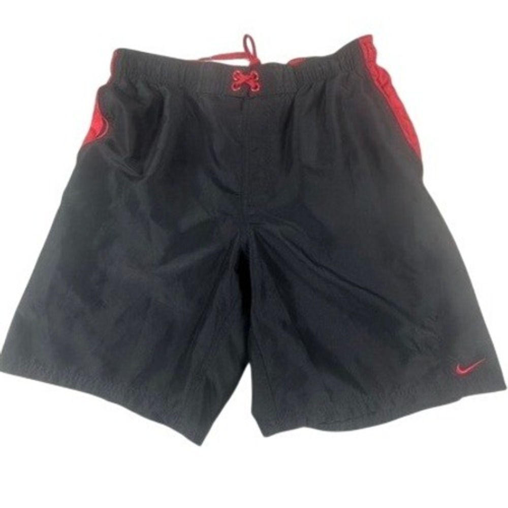 Nike‎ Shorts Mens S Black Red Athletic Basketball Mesh Lined Pockets Drawstring